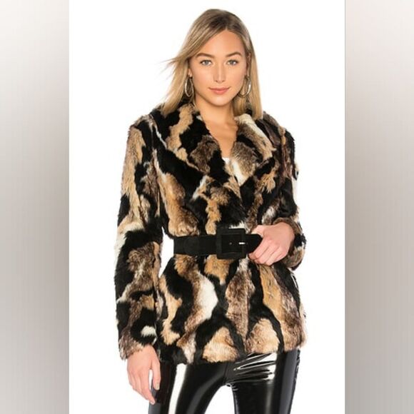 MAJORELLE Colton Wildcat Women's XXS Faux Fur Animal Print Coat NWOT - Picture 1 of 10